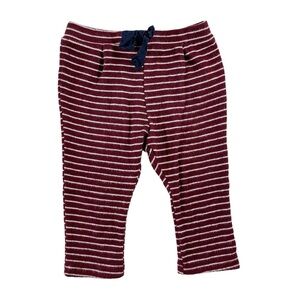 Zara Baby Maroon Striped Baby Girls Joggers Size 9-12Mos.